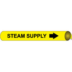 National Marker Company D4099 NMC™ Precoiled & Strap-On Pipe Marker, Steam Supply, Fits 3-3/8" - 4-1/2" Pipe Dia. image.