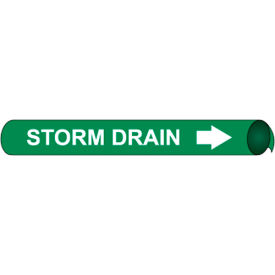 National Marker Company D4100 NMC™ Precoiled & Strap-On Pipe Marker, Storm Drain, Fits 3-3/8" - 4-1/2" Pipe Dia. image.