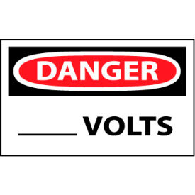 National Marker Company D421AP Machine Labels - Danger Blank Volts image.