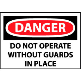 National Marker Company D637AP Machine Labels - Danger Do Not Operate Without Guards In Place image.