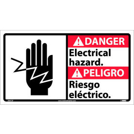 National Marker Company DBA12P Bilingual Vinyl Sign - Danger Electrical Hazard image.