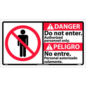Bilingual Vinyl Sign - Danger Do Not Enter Authorized Personnel Only