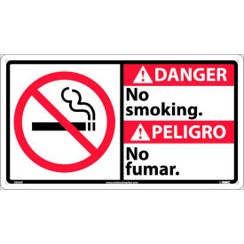 National Marker Company DBA6R NMC™ Bilingual Plastic Sign, Danger No Smoking, 18"W x 10"H image.
