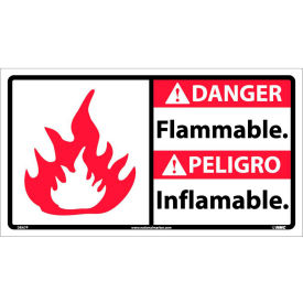 National Marker Company DBA7P Bilingual Vinyl Sign - Danger Flammable image.