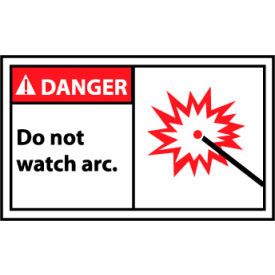 National Marker Company DGA12AP Graphic Machine Labels - Danger Do Not Watch Arc image.