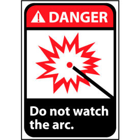 National Marker Company DGA12P Danger Sign 10x7 Vinyl - Do Not Watch The Arc image.