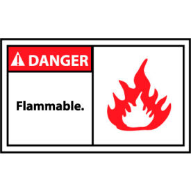 National Marker Company DGA15AP Graphic Machine Labels - Danger Flammable image.