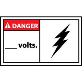 National Marker Company DGA29AP Graphic Machine Labels - Danger Blank Volts image.