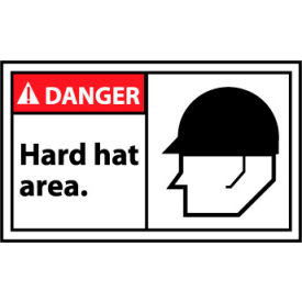 National Marker Company DGA2AP Graphic Machine Labels - Danger Hard Hat Area image.