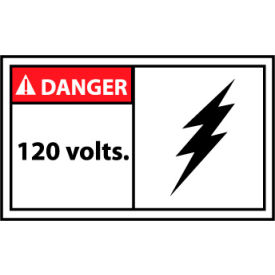 National Marker Company DGA31AP Graphic Machine Labels - Danger 120 Volts image.