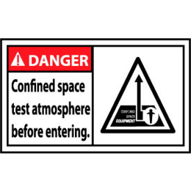 Graphic Machine Labels - Danger Confined Space Test Atmosphere Before Entering