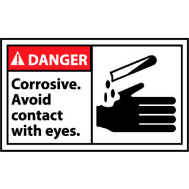 National Marker Company DGA3AP Graphic Machine Labels - Danger Corrosive Avoid Contact With Eyes image.