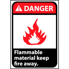 National Marker Company DGA43PB Danger Sign 14x10 Vinyl - Flammable Material Keep Fire Away image.