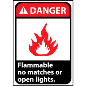 National Marker Company DGA44AB Danger Sign 14x10 Aluminum - Flammable No Matches Or Open Lights image.