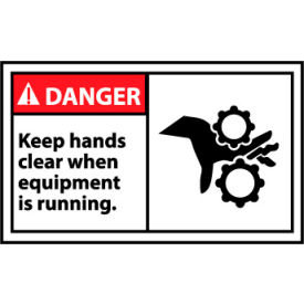 Graphic Machine Labels - Danger Keep Hands Clear When Equipment Is Running