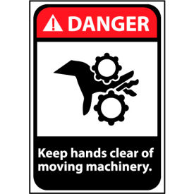 Danger Sign 14x10 Aluminum - Keep Hands Clear Of Moving Machinery
