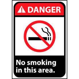 National Marker Company DGA52PB Danger Sign 14x10 Vinyl - No Smoking In This Area image.