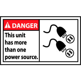 National Marker Company DGA56AP Graphic Machine Labels - Danger This Unit Has More Than One Power Source image.