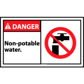 National Marker Company DGA5AP Graphic Machine Labels - Danger Non Potable Water image.
