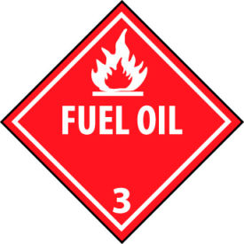 National Marker Company DL100P NMC™ Dot Fuel Oil Placard Sign, Pressure Sensitive Vinyl image.
