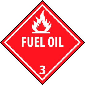 National Marker Company DL100R NMC™ Dot Fuel Oil Placard Sign, Rigid Plastic image.