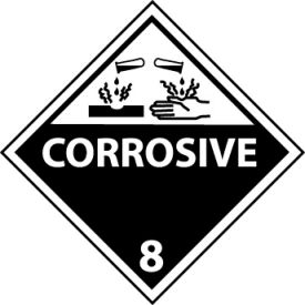 National Marker Company DL12P NMC™ Dot Corrosive 8 Placard Sign, Pressure Sensitive Vinyl image.