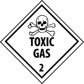 National Marker Company DL133R NMC™ Dot Toxic Gas 2 Placard Sign, Rigid Plastic image.