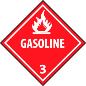 National Marker Company DL134R NMC™ Dot Gasoline Placard Sign, Rigid Plastic image.