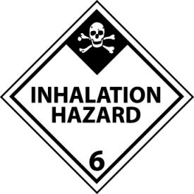 National Marker Company DL135P NMC™ Dot Inhalation Hazard 6 Placard Sign, Pressure Sensitive Vinyl image.