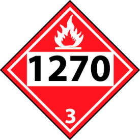 National Marker Company DL140BP NMC™ Dot 1270 3 Placard Sign, Pressure Sensitive Vinyl image.