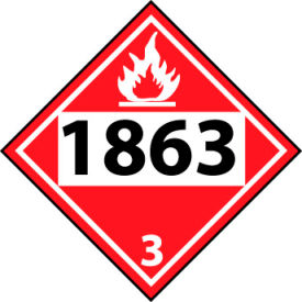National Marker Company DL141BR NMC™ Dot 1863 3 Placard Sign, Rigid Plastic image.