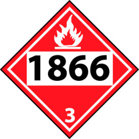 National Marker Company DL142BP NMC™ Dot 1866 3 Placard Sign, Pressure Sensitive Vinyl image.