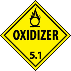 National Marker Company DL14P NMC™ Dot Oxidizer 5.1 Placard Sign, Pressure Sensitive Vinyl image.