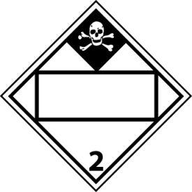 National Marker Company DL151BP NMC™ Dot Inhalation Hazard 2 Placard Sign, Pressure Sensitive Vinyl image.