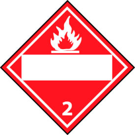 National Marker Company DL2BR NMC™ Dot Flammable Gas 2 Blank Placard Sign, Rigid Plastic image.