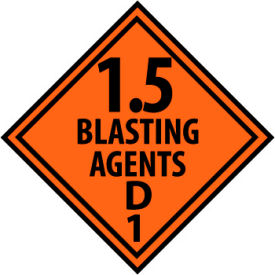 National Marker Company DL35P NMC™ Dot Blasting Agent D1 Placard Sign, Pressure Sensitive Vinyl image.