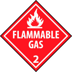 National Marker Company DL46P NMC™ Dot Flammable Gas 2 Placard Sign, Pressure Sensitive Vinyl image.