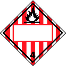 National Marker Company DL62BP NMC™ Dot Flammable Solid 4 Placard Sign, Vinyl image.