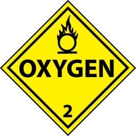 National Marker Company DL7R NMC™ Dot Oxygen 2 Placard Sign, Rigid Plastic image.