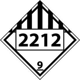 National Marker Company DL82BP NMC™ Dot Four Digit 2212 Placard Sign, Pressure Sensitive Vinyl image.