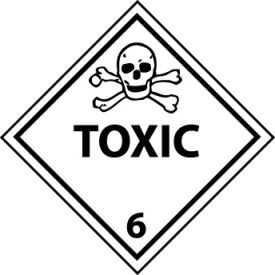 National Marker Company DL87R NMC™ Dot Toxic 6 Placard Sign, Rigid Plastic image.