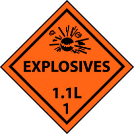 DOT Placard - Explosive 1.1L 1 DOT Placard - Explosive 1.1L 1