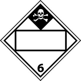 National Marker Company DL98BP NMC™ Dot Poison Gas Blank Placard Sign, Pressure Sensitive Vinyl image.