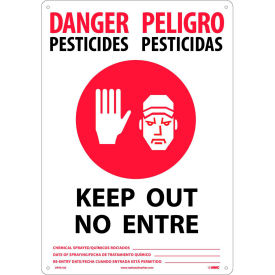 National Marker Company DPSA1AC Bilingual Vinyl Sign - Danger Pesticides Keep Out image.