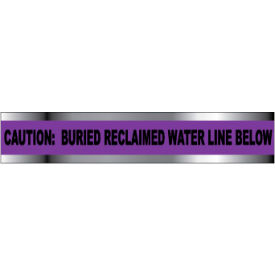 National Marker Company DT2 PRW Detectable Underground Warning Tape - Caution Buried Reclaimed Water Line - 2"W image.