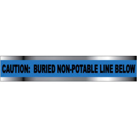 National Marker Company DT3 BNPW Detectable Underground Warning Tape - Caution Buried Non-Potable Line - 3"W image.