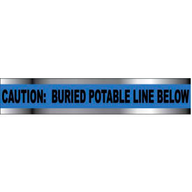 National Marker Company DT3 BPW Detectable Underground Warning Tape - Caution Buried Potable Line Below - 3"W image.