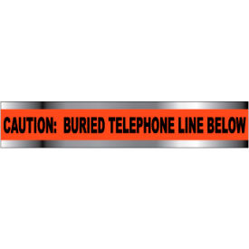 National Marker Company DT3 OTC Detectable Underground Warning Tape - Caution Buried Telephone Line Below - 3"W image.