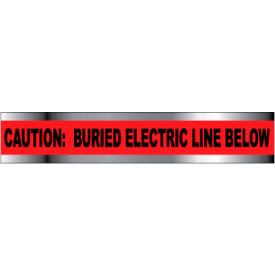 National Marker Company DT3 RE Detectable Underground Warning Tape - Caution Buried Electric Line Below - 3"W image.