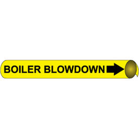 National Marker Company E4007 NMC™ Precoiled & Strap-On Pipe Marker, Boiler Blowdown, Fits 4-5/8" - 5-7/8" Pipe Dia. image.